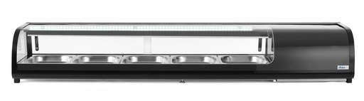 [511690] Sushi display zwart 5x GN 1/2 230V 190W Hendi