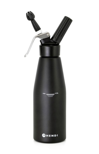 [511867] Slagroomapparaat mat zwart 0,95 l Al Kitchen Line Hendi