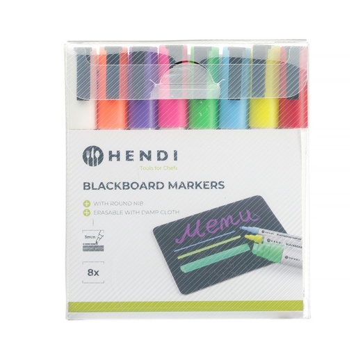 [512068] Krijtstiften 3 mm - 8 verschillende kleuren Hendi