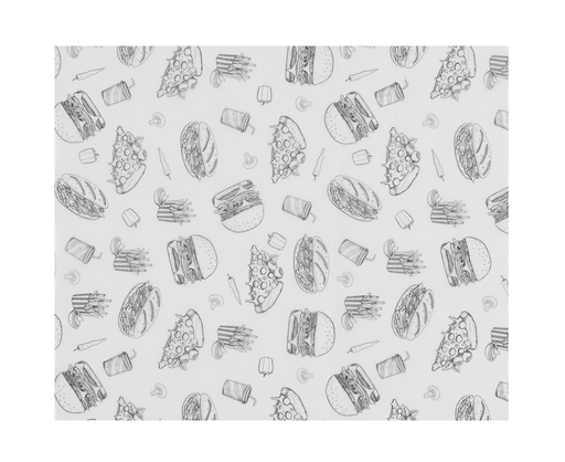 [512076] Vetbestendig papier fast-food patroon 200x250 mm Hendi