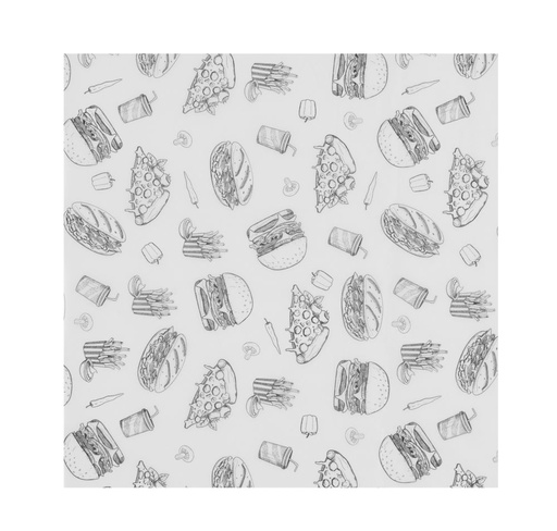 [512078] Vetbestendig papier fast-food patroon 305x305 mm Hendi