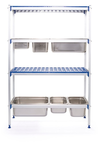 [512391] Opbergrek voor GN bakken Al PP 1120x355x1685 mm Hendi