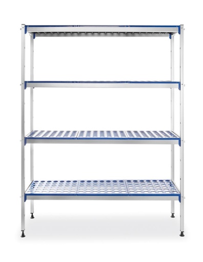 [512392] Opbergrek aluminium planken polypropyleen 1280x405x1685 mm Hendi