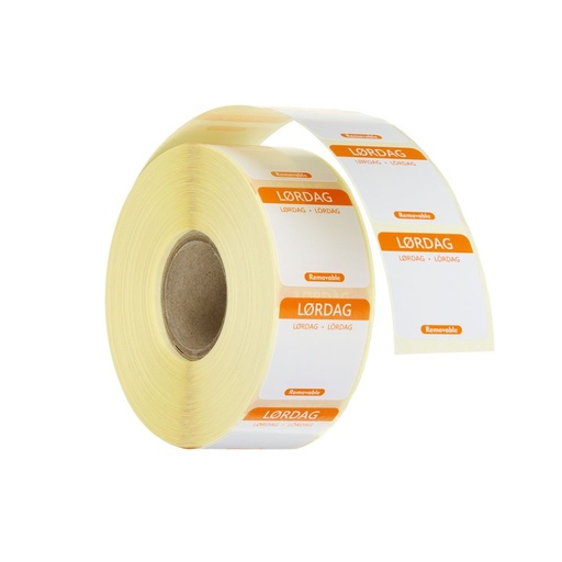 [512574] Label saterday DK-NO-SE resuable 25x25mm rol 1000 st. Hendi
