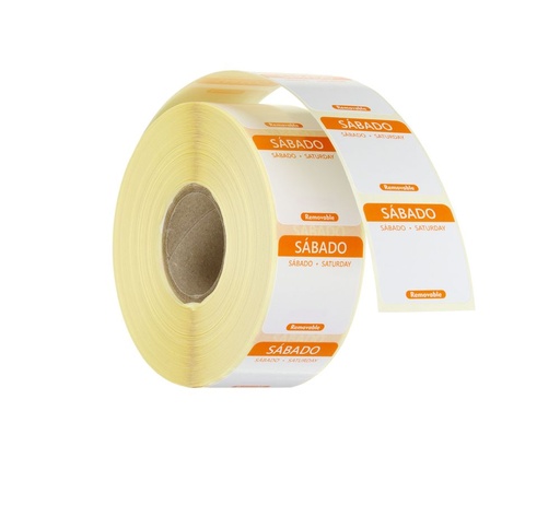 [512585] Label saterday ES-PT-EN resuable 25x25mm rol 1000 st. Hendi