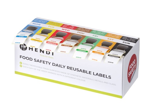 [512590] Set of daily labels ES-PT-EN resuable met dispenser Hendi