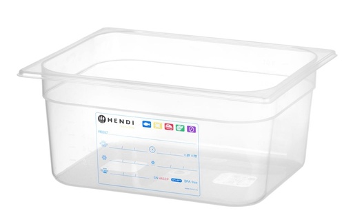 [512751] GN bak 1/2 150 mm HACCP polypropyleen Hendi