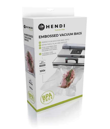 [512854] Vacuumverpakkingszakken reliëf 150x250 mm Hendi