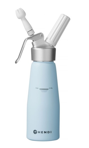 [512868] Slagroomapparaat pastel blauw 0,50 l Al Kitchen Line Hendi