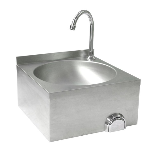 [512948] Wasbak met kniebediening rvs 400x400x450 mm Hendi